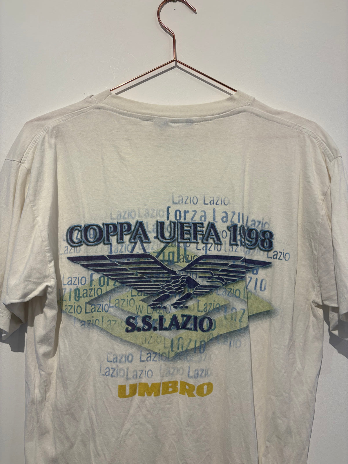 Umbro SS Lazio 1998 UEFA Cup Final Graphic T Shirt (M)