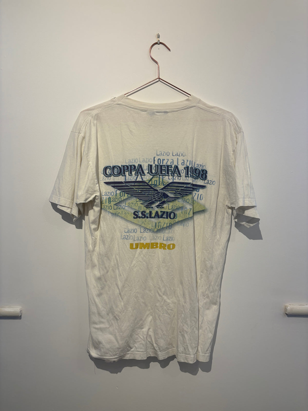 Umbro SS Lazio 1998 UEFA Cup Final Graphic T Shirt (M)