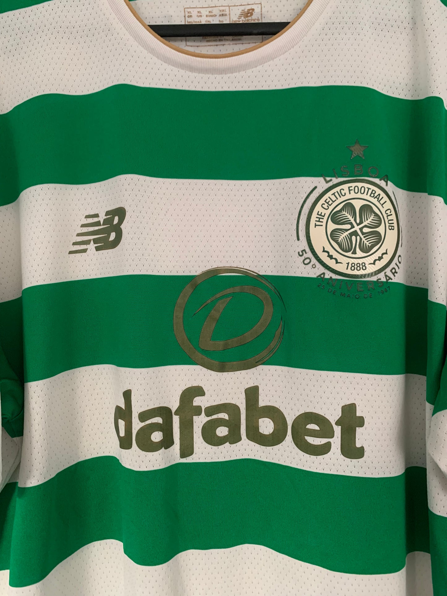 New Balance Celtic FC 2017/2018 50th Anniversary Lisbon Lions Home Shirt (XL)