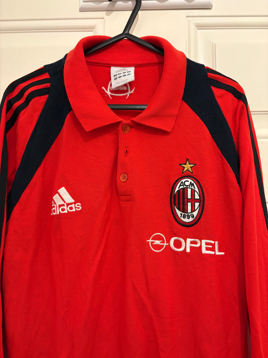 Adidas AC Milan 2004/2005 Longsleeve Polo T Shirt (M)